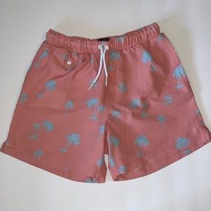 No Retreat Toddler Boys Palm Tree Swim Trunk